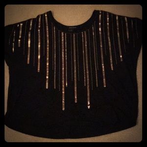 Black and gold sequin shirt - size 22/24